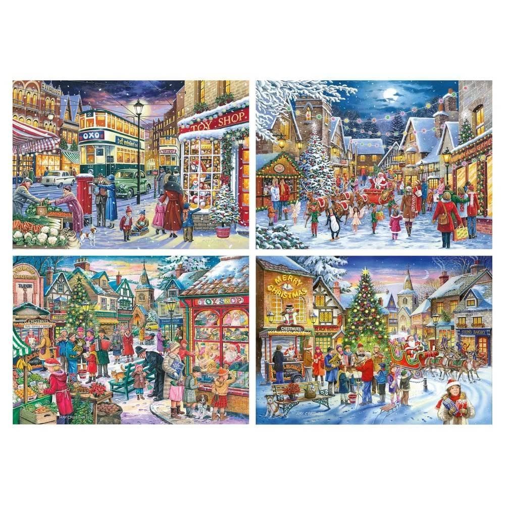 Puzzle 4 x 500 pièces : Achats de Noël